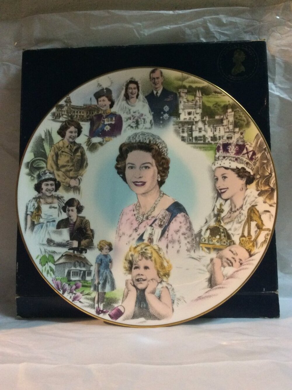 VTG Coalport Queen Elizabeth II 60th Birthday Plate Ltd Ed Box & COA 1986